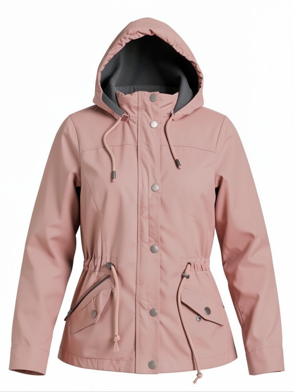 Snobbish Women’s Hooded Utility Jacket in Dusty Rose Size L
